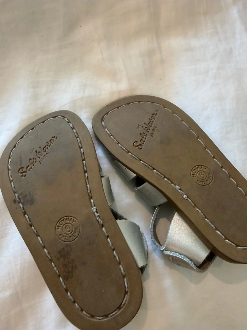 Salt Water Sandals by Hoy Silver Crisscross Toddler Sandals